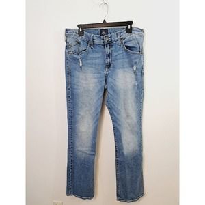 Rock & Republic Men's Light Wash Distressed Henlee Straight Leg Jeans Size 36X34